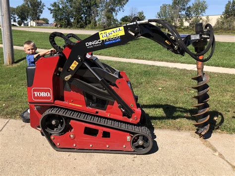 mini skid steer digging|post hole digger for excavator.